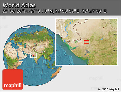 Satellite Location Map of the Area around 23° 53' 5" N, 72° 19' 29" E