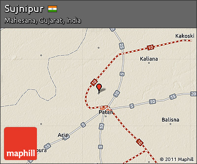 Shaded Relief Map of Sujnipur