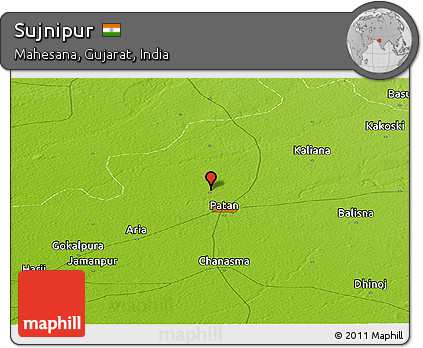 Physical Panoramic Map of Sujnipur