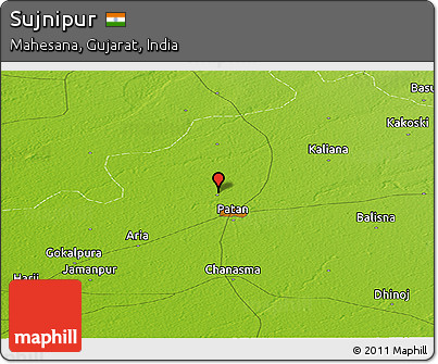 Physical Panoramic Map of Sujnipur