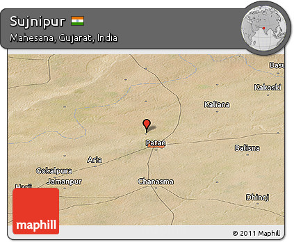 Satellite Panoramic Map of Sujnipur