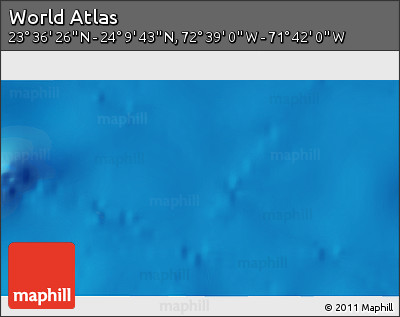 Shaded Relief 3D Map of the Area around 23° 53' 5" N, 72° 10' 30" W