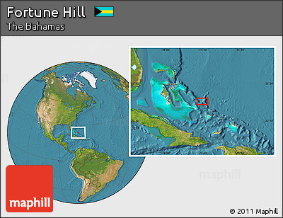 Satellite Location Map of Fortune Hill