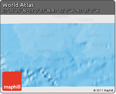 Political 3D Map of the Area around 23° 53' 5" N, 83° 13' 29" W