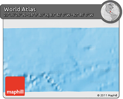 Shaded Relief 3D Map of the Area around 23° 53' 5" N, 83° 13' 29" W