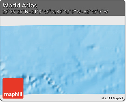 Shaded Relief 3D Map of the Area around 23° 53' 5" N, 83° 13' 29" W