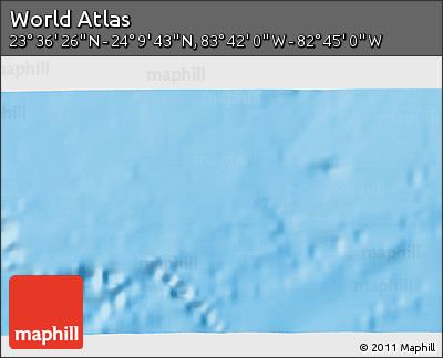 Shaded Relief 3D Map of the Area around 23° 53' 5" N, 83° 13' 29" W
