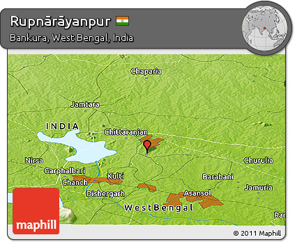 Physical Panoramic Map of Rupnārāyanpur
