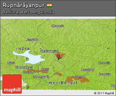 Physical Panoramic Map of Rupnārāyanpur