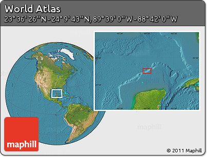 Satellite Location Map of the Area around 23° 53' 5" N, 89° 10' 30" W