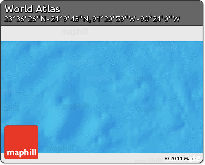 Physical 3D Map of the Area around 23° 53' 5" N, 90° 52' 30" W