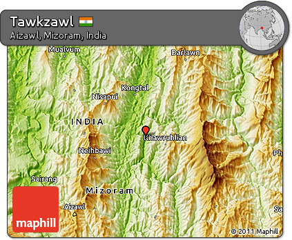 Physical 3D Map of Tawkzawl