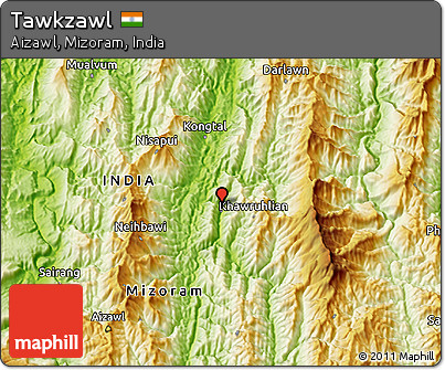 Physical 3D Map of Tawkzawl