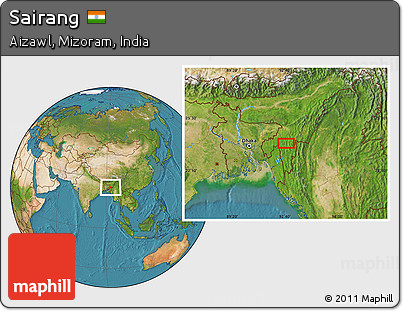 Satellite Location Map of Sairang