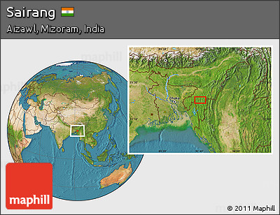 Satellite Location Map of Sairang