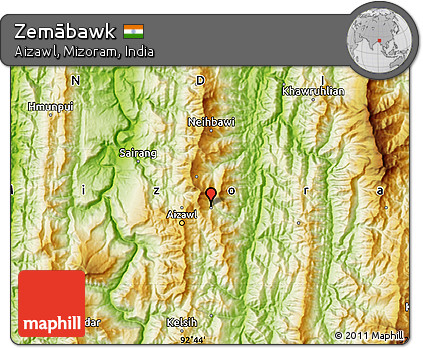 Physical Map of Zemābawk