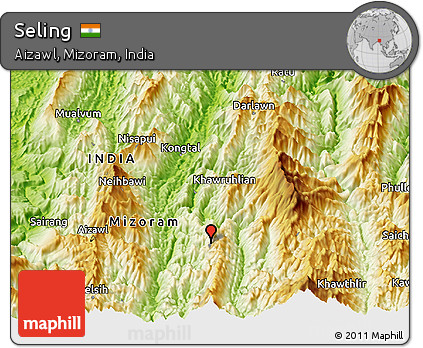 Physical Panoramic Map of Seling
