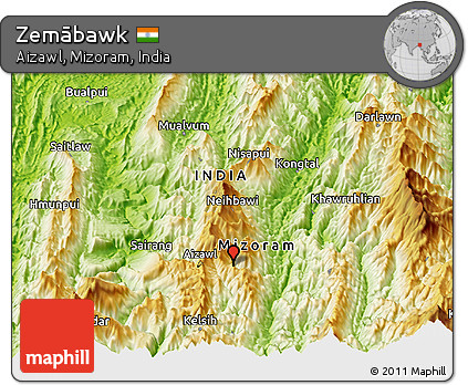 Physical Panoramic Map of Zemābawk