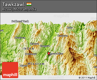 Physical Panoramic Map of Tawkzawl