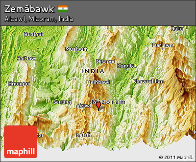 Physical Panoramic Map of Zemābawk