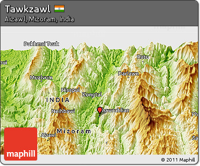 Physical Panoramic Map of Tawkzawl