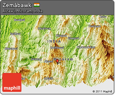 Physical Panoramic Map of Zemābawk