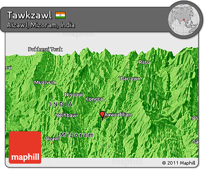 Political Panoramic Map of Tawkzawl