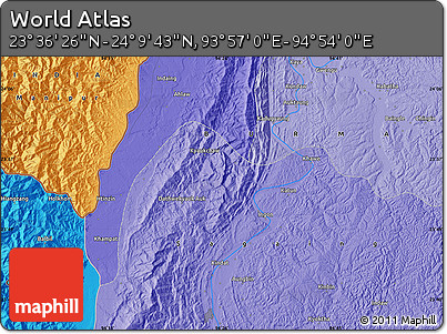 Political Map of the Area around 23° 53' 5" N, 94° 25' 30" E