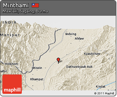 Shaded Relief Panoramic Map of Minthami