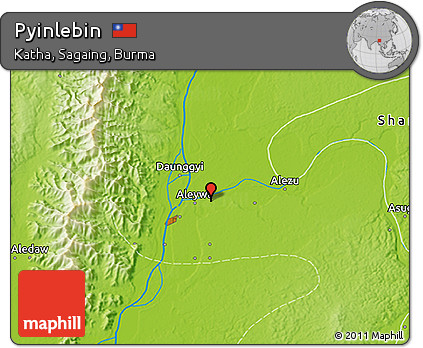 Physical 3D Map of Pyinlebin