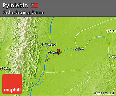 Physical 3D Map of Pyinlebin
