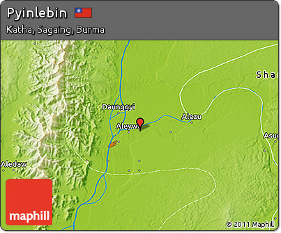 Physical 3D Map of Pyinlebin