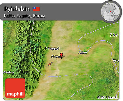 Satellite 3D Map of Pyinlebin