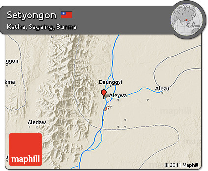 Shaded Relief 3D Map of Setyongon