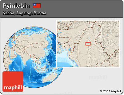Shaded Relief Location Map of Pyinlebin