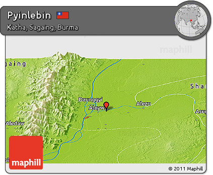 Physical Panoramic Map of Pyinlebin
