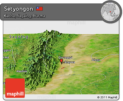 Satellite Panoramic Map of Setyongon