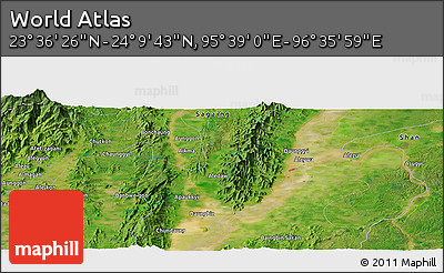 Satellite Panoramic Map of the Area around 23° 53' 5" N, 96° 7' 30" E