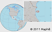 Gray Location Map of the area around 23° 53' 5" N, 96° 49' 29" W