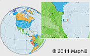Political Location Map of the area around 23° 53' 5" N, 96° 49' 29" W