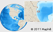 Shaded Relief Location Map of the area around 23° 53' 5" N, 96° 49' 29" W