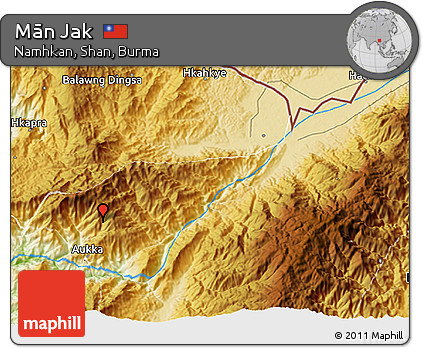 Physical 3D Map of Mān Jak