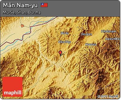 Physical 3D Map of Mān Nam-yu