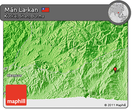 Political 3D Map of Mān La-kan