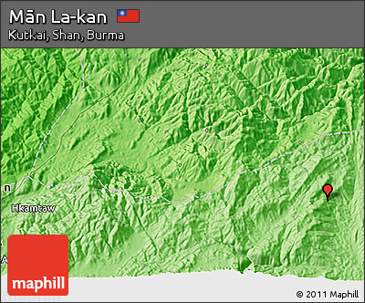 Political 3D Map of Mān La-kan