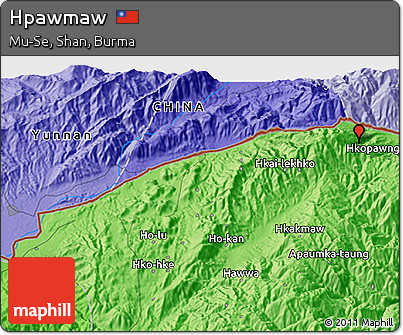 Political 3D Map of Hpawmaw