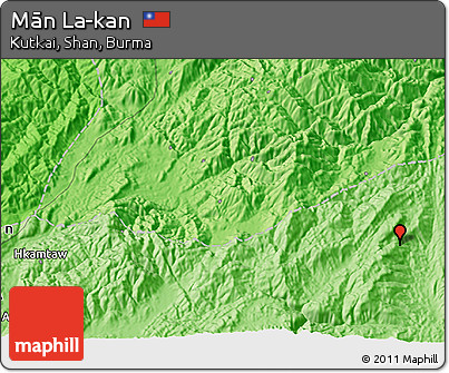 Political 3D Map of Mān La-kan