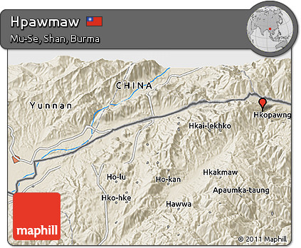 Shaded Relief 3D Map of Hpawmaw