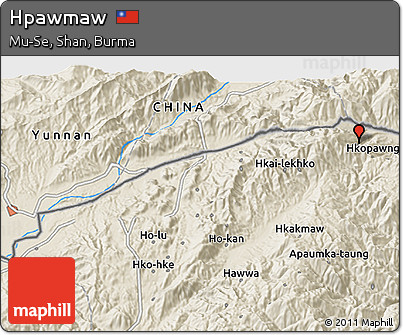 Shaded Relief 3D Map of Hpawmaw