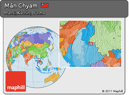 Political Location Map of Mān Chyam